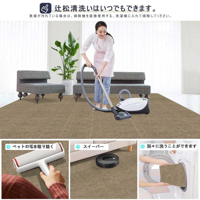 【Amazon 限定ブランド】 VOTUDX ジョイントマット大判 吸着 タイル フロアタイル カーペット 床 カーペット【45*45cm* 40枚】タイルマッ_4