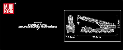 Mould King テクニック 5モーターとバッテリー付き赤色モバイルクレーンモデル_8
