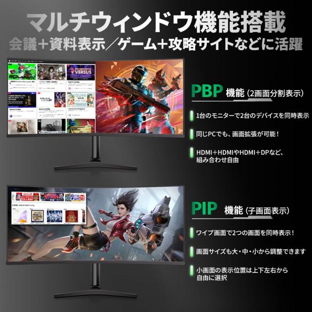 cocopar モニター 34インチ UWQHD cocopar モニター 34インチ UWQHD 曲面 ウルトラワイド 3440x1440p