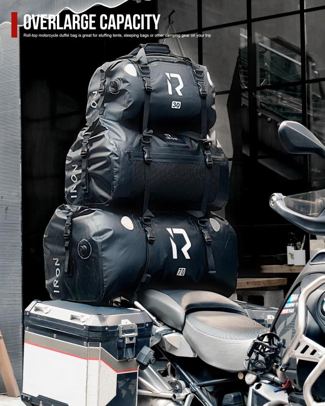 IRON JIA’S バイクシートバッグ ツーリングバッグ キャンプツーリング ショルダーストラップ付き 反射テープ付き ワンタッチ装着 防水 軽_5