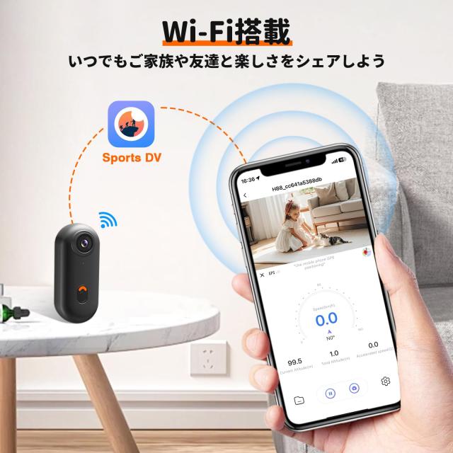 YEAMOD 1080Pアクションカメラ 小型 ウェアラブルカメラ wifi ビデオ 