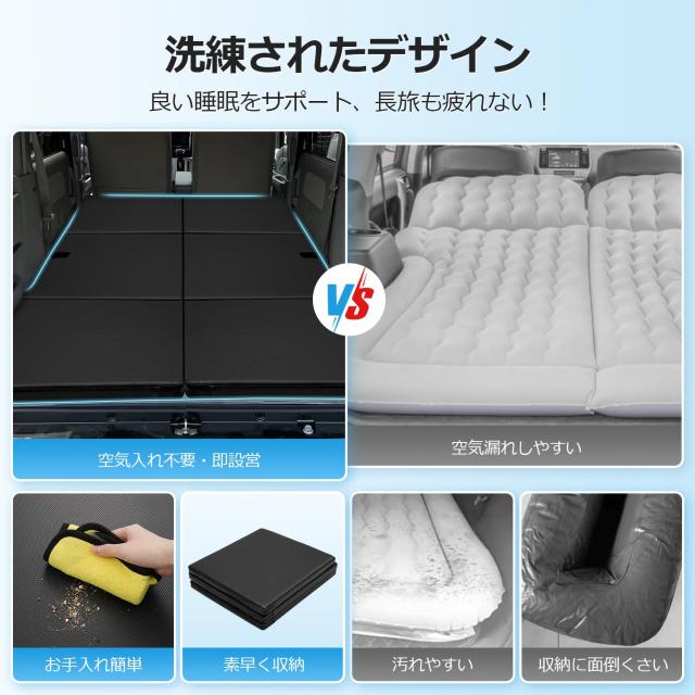 GIMUYA スズキ エブリイワゴン DA17W 車中泊マット 折りたたみ式 EVERY WAGON ベッドキット 段差解消 快適睡眠 軽量 防水 専用 設計 仮眠_3