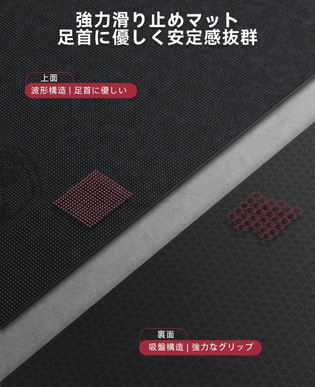 HAPBEAR エクササイズマット 8mm 厚手 大判 ヨガマット 高密度PVC 滑り止め 防音 衝撃吸収 トレーニングマット ホームジム 家族用 おしゃ_3