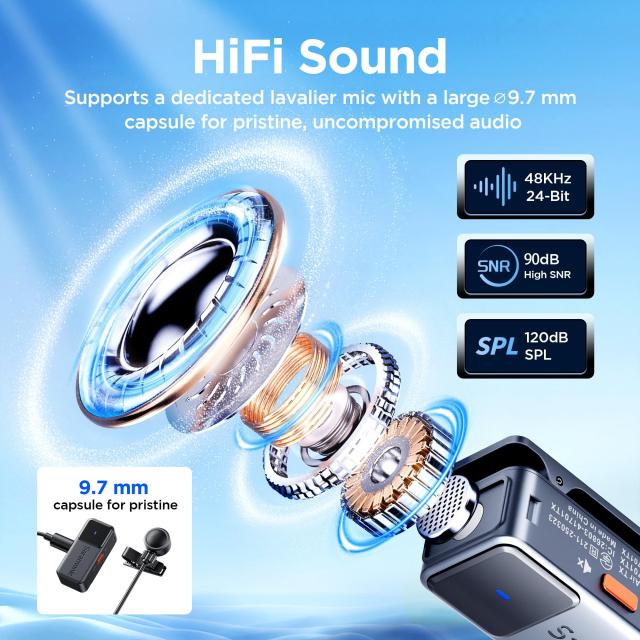 Saramonic Air ワイヤレスピンマイクシステム 300m伝送 デュアルチャンネル・低音カット・EQ調整・自動リミッター・ノイズキャンセリング_7
