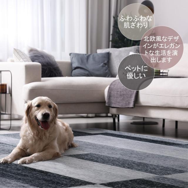 カーペット 洗える 200X300cm 春 夏 ラグ 4畳 北欧風 モダン モダン ふわふわ 滑り止め 防音 抗菌防臭 室内用 正方形 ラグマット オール_1