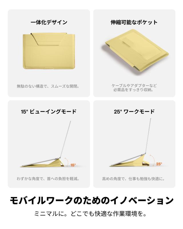 MOFT【公式直営店】ノートパソコンケース 14インチ PCケース スリーブケース パソコンスタンド兼用 MacBook Air/MacBook Pro/iPad/Laptop_3