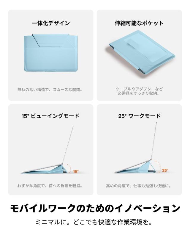 MOFT【公式直営店】ノートパソコンケース 14インチ PCケース スリーブケース パソコンスタンド兼用 MacBook Air/MacBook Pro/iPad/Laptop_3