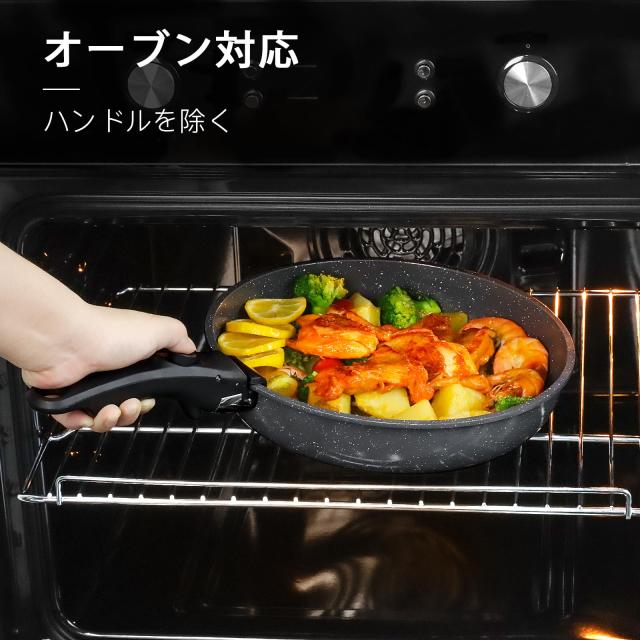 GiPP セラミックコーティング フライパン セット 17点 IH・ガス火対応 フッ素不使用 体に害のない くっつきにくい 鍋セット 取っ手が取れ_8