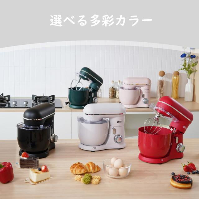 Kitchen in the box スタンドミキサー 3.5L+3.5Lダブルボウル コンパクト 卓上ミキサー 10段階スピード調節 3種類アタッチメント付き 家