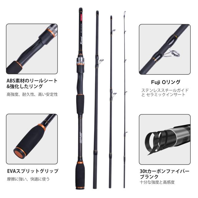 Goture Xceed スピニングロッド 海セット コンパクト エギング シーバス スピニングリール 道具ケース 青物 イカ 海/船/淡水 ちょい投げ_8