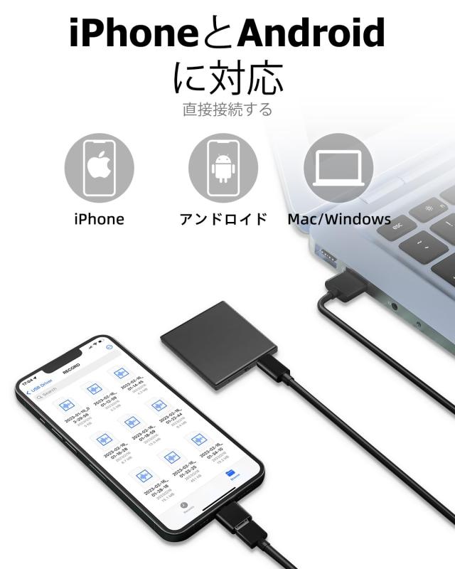 128G 磁気ボイス レコーダ【3072kbps音質】、長時間録音、AI 理性的な三倍の騒音低減、icレコーダー，VOR音声検知録音 ワンタッチ録音、