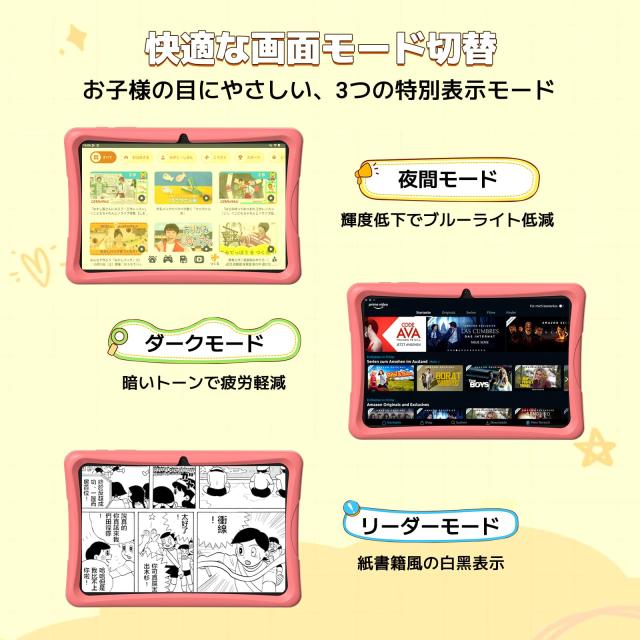 【2025年 TABWEE K10 キッズタブレット10インチ Wi-Fiモデル、キッズスペース&YouTube Kids 対応&iKids対応、Android 15タブレット、12GB