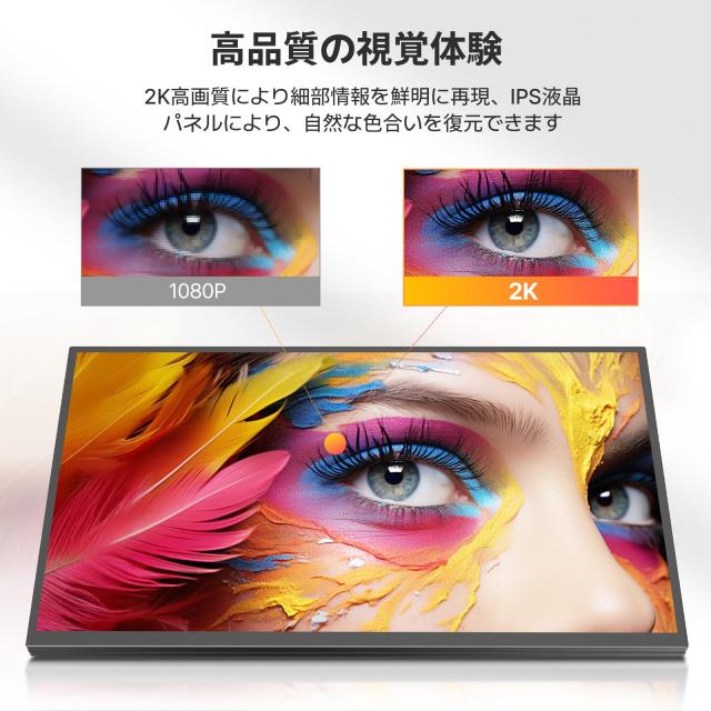 Newsoul モバイルモニター 22インチ タッチパネル WQHD 2K