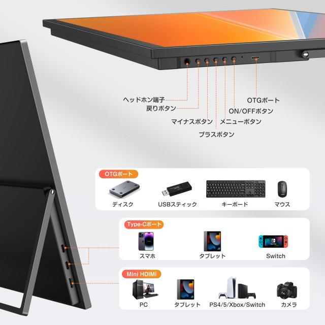 Newsoul モバイルモニター 22インチ タッチパネル WQHD 2K