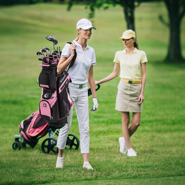 GYMAX ゴルフバッグ キャディバッグ 14分割 47インチ対応 9.5 型 軽量 2.6kg フード＆複数のポケット付き 大容量収納 持ち運び 新登場 ゴ