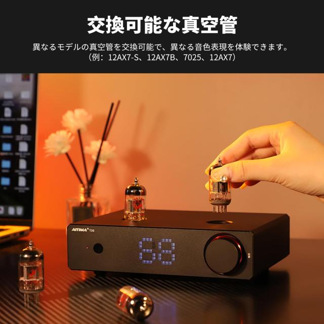 AIYIMA T20 フルバランスHi-Fi真空管プリアンプ TUBE ECC83プリアンプ