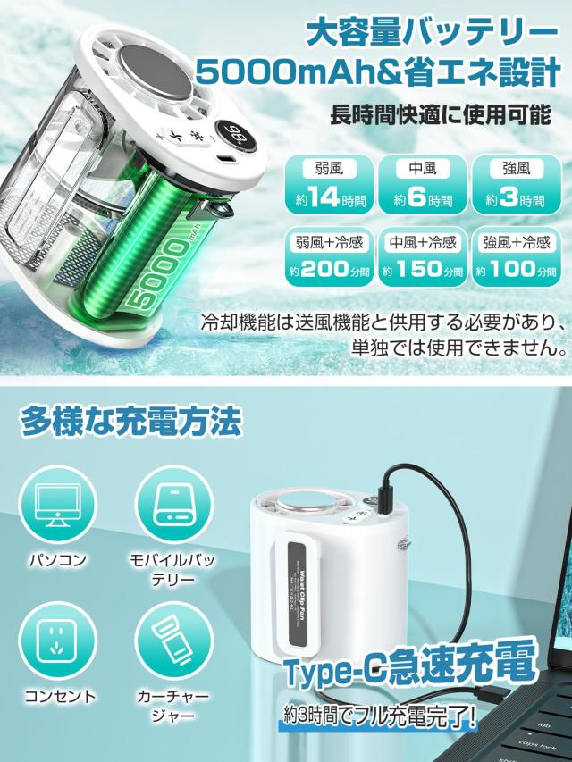 腰掛け扇風機【1秒瞬時冷感・1台4役】ベルトファン ハンディファン 