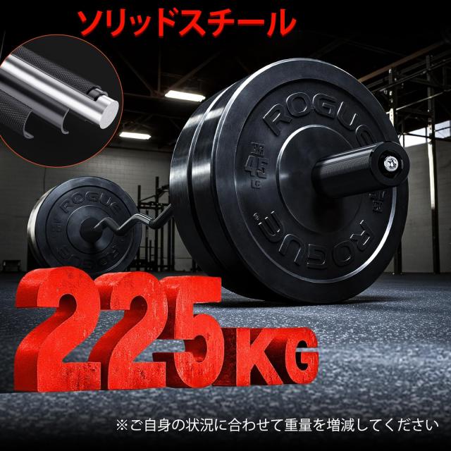 TEEMOO バーベルシャフト 120cm 50mm オリンピックWバー ezバー