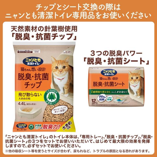 ニャンとも清潔トイレ [3つの脱臭成分で強力脱臭] 脱臭・抗菌シート 複数ねこ用 20枚×3個 [猫用システムトイレシート (ケース販売)_7