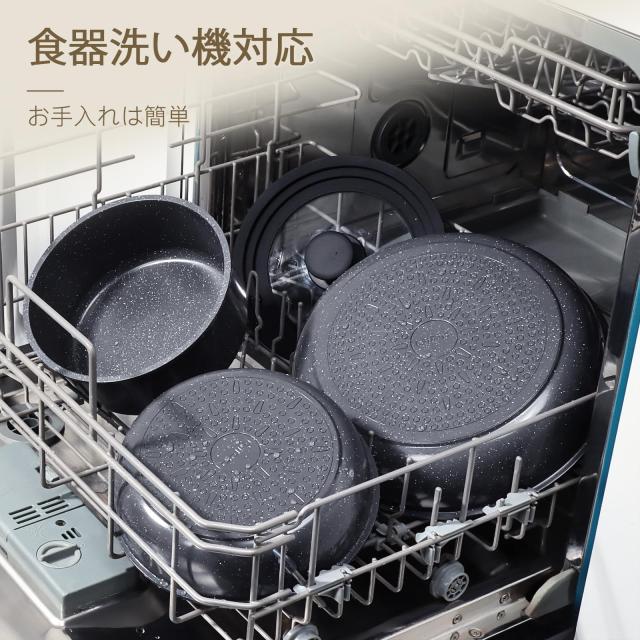 GiPP 鍋 フライパン セット 15点 食洗機対応 セラミックコーティング