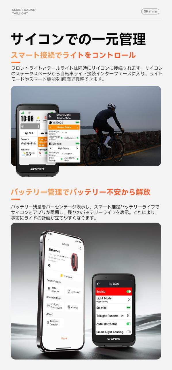 igpsport bsc300t vs800s srminiサイコンライトセット iGPSPORT ストア