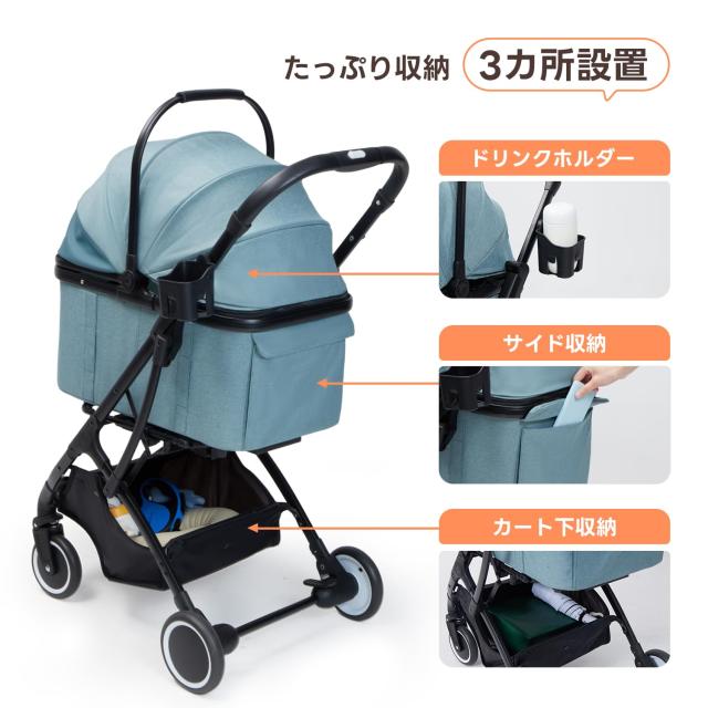2025夏新色】PETTENA 分離型 ペットカート 小型犬 耐荷重20KG 自立型