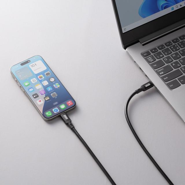 サンワサプライ USB Type-Cケーブル (4K60映像対応/PD75W/USB 5Gbps/DP Alt Mode) 5m USB-C to C 長尺 会議室・電子黒板向け KU-5GCCP755_6