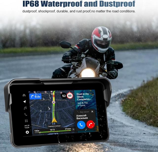 Auometo 5インチ バイク用ディスプレイオーディオ バイク ナビ バイク スマートモニター ワイヤレスCarPlay ＆ Android Auto対応 IP68防水_5