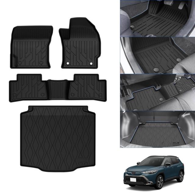 CARVANTA トヨタ カローラクロス 10系 3D フロアマット + トランクマット フルセット 立体フロアマット 2WD COROLLA CROSS 2021年9月〜現