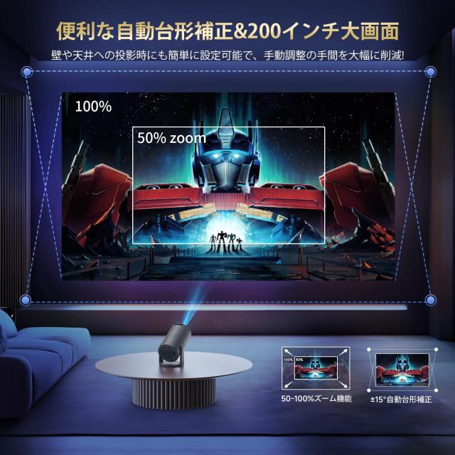 WISHOLY プロジェクター 家庭用 Android TV搭載 21000LM 1080P WiFi6 Bluetooth5.4_6