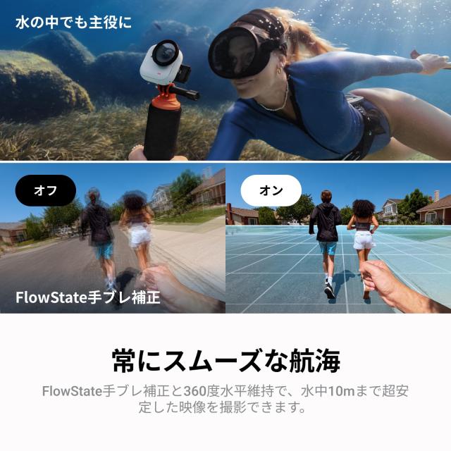 Insta360 GO Ultra クリエイターキット ホワイト｜ポケットサイズから世界が変わる！超軽量＆10m防水・どこでも装着・手ブレ補正・3時間