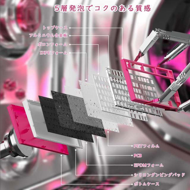ATTACK SHARK R82HE 有線ゲーミングキーボード：真8Kポーリングレート/0.005mm超高精度RT対応/磁軸＆混合軸自由交換/75%コンパクトレイア_5