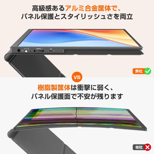 UPERFECT モバイルモニター 4K 14.5インチ 非光沢 400nit 高輝度 3840