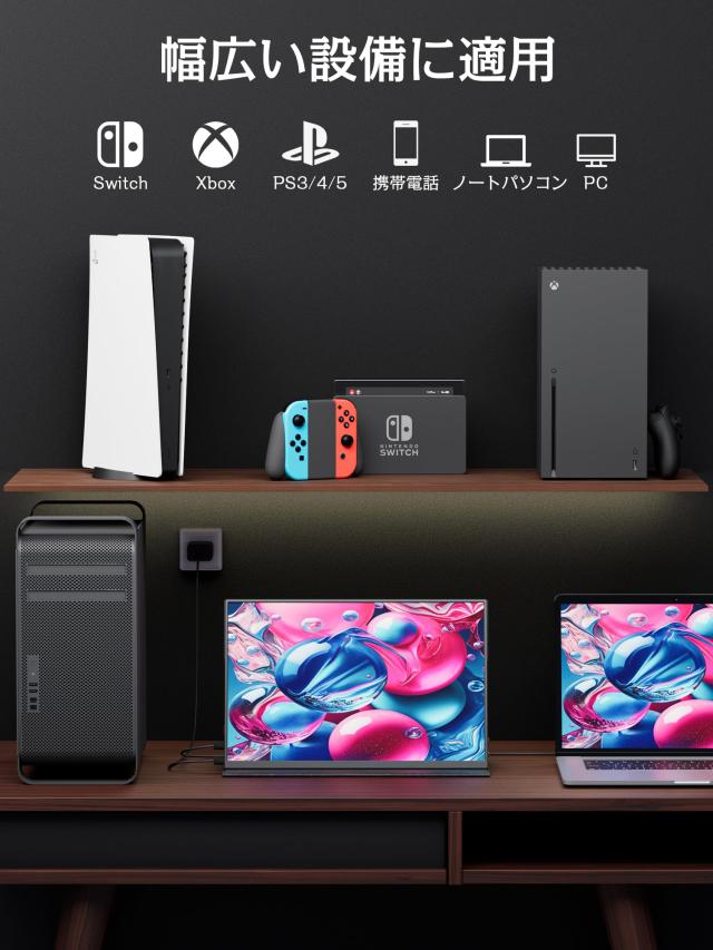 KEEPTIME モバイルモニター 14.5インチ 4K 3840x2400 モバイルディスプレイ 400cd/？ 高輝度 黄金比16:10 IPSパネル 100%sRGB広色域 ポー