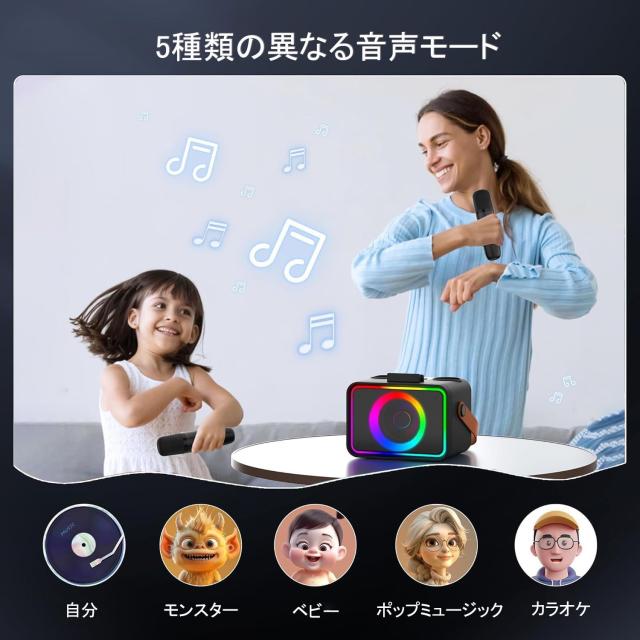 スピーカーセット カラオケ マイク 2本 Bluetooth5.3 カラオケセット