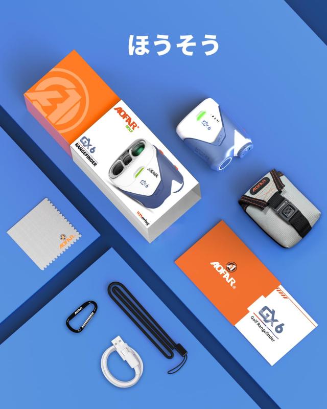 AOFAR GX6 ゴルフ距離計 1000yd測定 ±0.5yd高精度 0.02秒高速測定