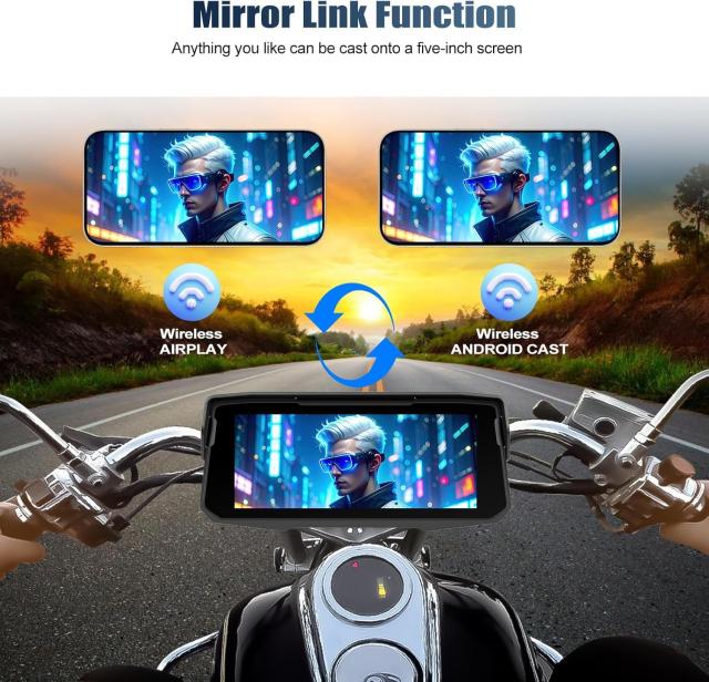 Auometo 6.86 インチ バイク用ディスプレイオーディオ バイク ナビ