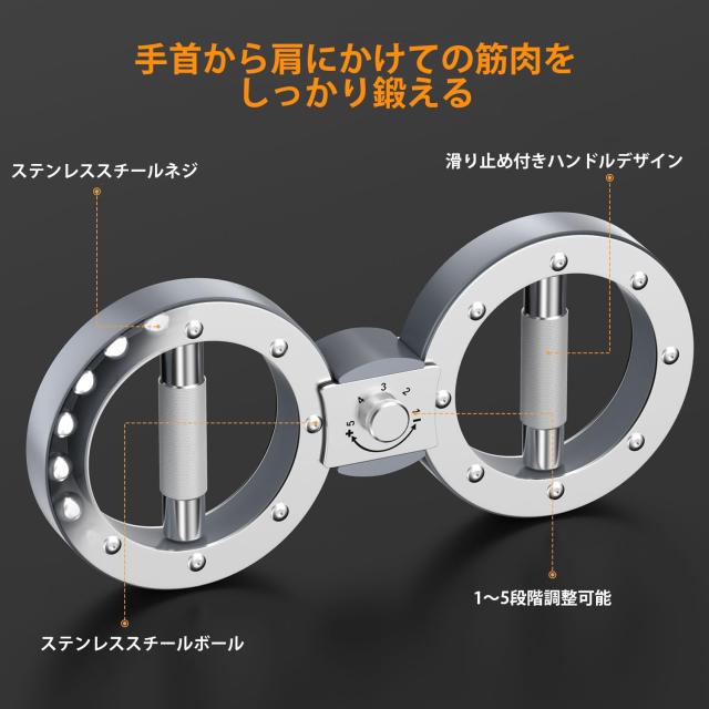 BKJANYO バーンマシン ゴールド 筋トレ器具 360度回転可能 前腕 筋トレ