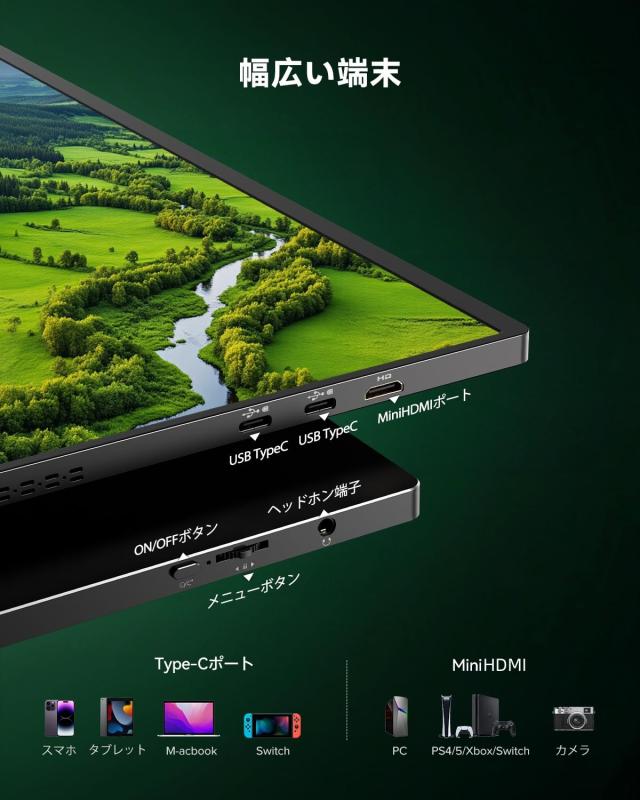 4K モバイルモニター 16インチ Newsoul ポータブルモニター 1200明るさ