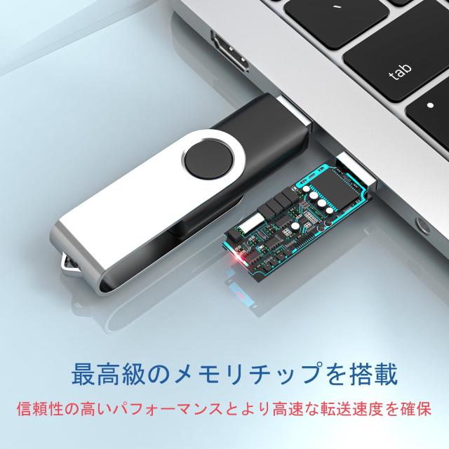 USBメモリ 1GB 20個セットWooolken USB2.0 高速 データ転送 360度回転式設計 ？サムドライブ キーチェーン付き メモリスティック USB ドラ_7