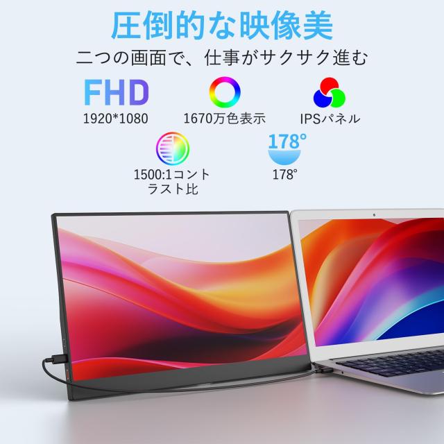 MAGICRAVEN モバイルモニター 15.6インチ モバイルディスプレイ 1920