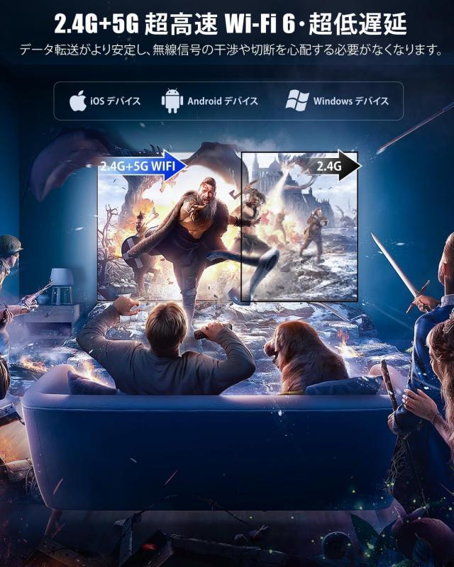 Glorlummi プロジェクター 家庭用【30000LM・Bluetoothリモコン・Android TV12.0搭載・4K対応・270°回転】 プロジェクター 小型 高輝度_4