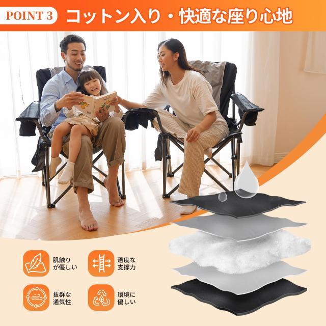 KingCamp キャンプ チェア ハイバック 幅96cm 頑丈 耐荷重180kg