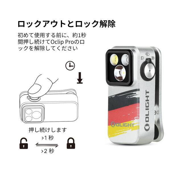 OLIGHT(オーライト) Oclip Pro クリップ LEDランニングライト 軽量 小型 3つの光源 500ルーメン 射程120メートル IPX6防水 Type-C充電式_6