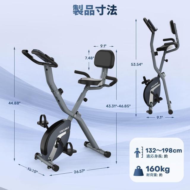 CHAOKE エアロバイク フィットネスバイク トレーニングバイク 