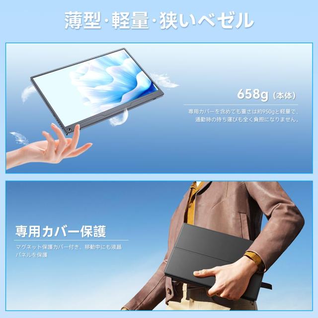 EVICIV モバイルモニター 15.6インチ 1920*1080 卓上スタンド付き