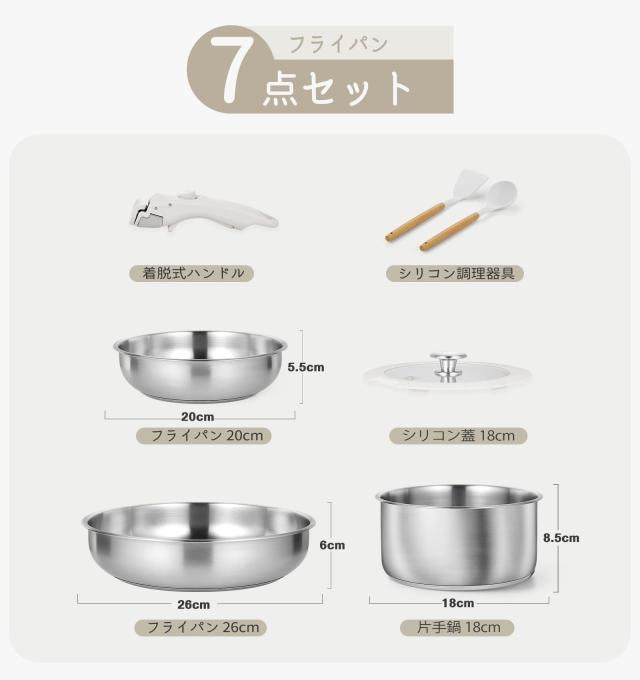 KOCH SYSTEME CS フライパン セット 7点 ステンレス フライパン 鍋