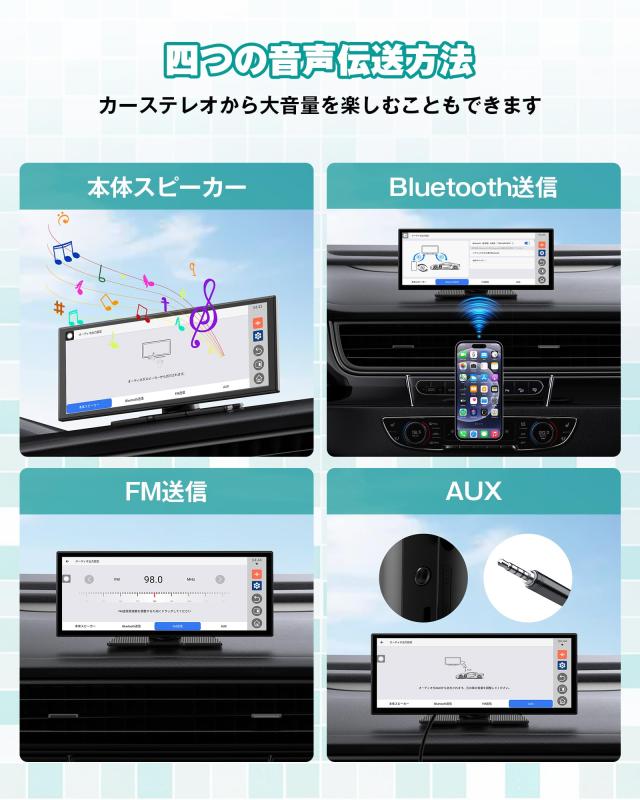 オットキャストスクリーンフロー ポータブル車載デイスプレイオーディオ Screen Flow 11.4インチ タッチパネル アンドロイドナビ YouTube