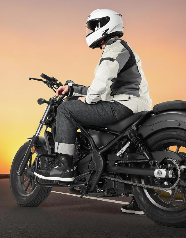 [KEMIMOTO] バイク シューズ メンズ ライディングシューズ ハイカット バイクブーツ 厚底 通気性 耐摩耗性 疲労対策 プロテクト 滑り止め_1