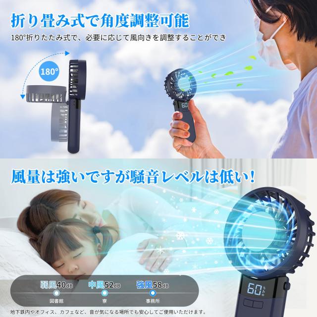 【2025新登場 -25℃瞬間冷却】ハンディファン 冷却プレート搭載 （業界NO.1独自開発イオン発生 アロマ対応 空気清浄） LEDディスプレイ表